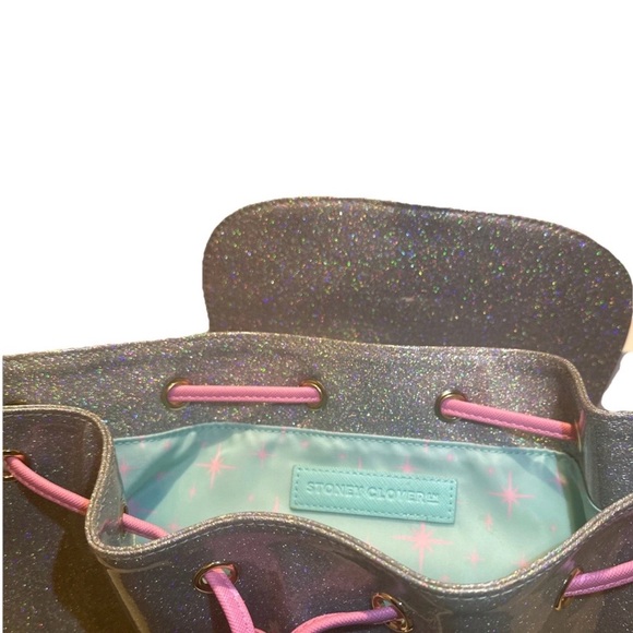 Stoney Clover Lane Flap Backpack Diner Collection Silver Shimmer Rare - Picture 7 of 13